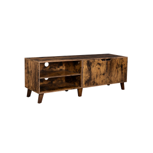 Móvel de TV VASAGLE para TVs de até 60 polegadas, suporte de TV com 2 portas, prateleiras ajustáveis, mesa de TV, para sala de estar, sala de jantar, quarto, marrom rústico LTV027X01