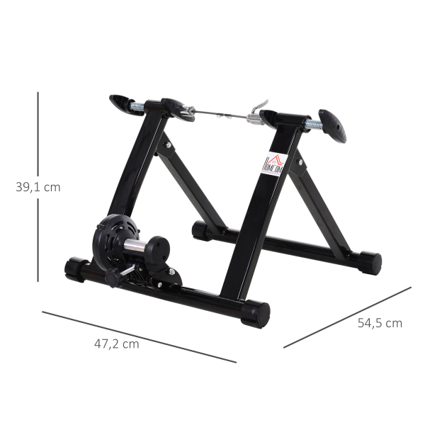 HOMCOM Rolo de Bicicleta para Treinamento Dobrável com Resistência Magnética para Rodas de 26-28 Polegadas Suporte de Treinamento para Bicicleta Casa Interior 54,5x47,2x39,1cm Preto - Image 3