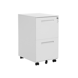 SONGMICS Armário de arquivo móvel, com 2 gavetas, fechadura, para documentos de escritório, pastas suspensas, pré-montado, 39 x 45 x 69,5 cm (C x L x A), branco OFC052W01