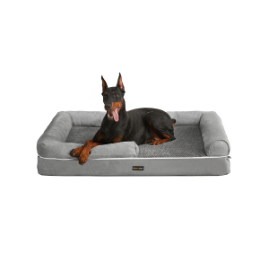 Cama para cachorro FEANDREA, sofá ortopédico, lavável, antiderrapante, cinza PGW078G02