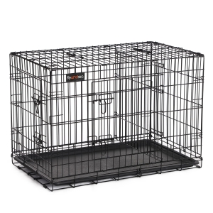 Gaiola para cães FEANDREA, caixa para cães com 2 portas, 92,5 x 57,5 ​​x 64 cm, preta PPD36BK