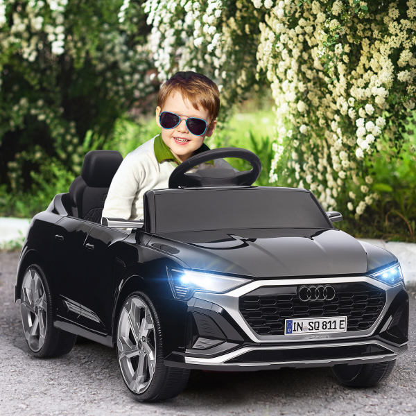 AIYAPLAY Carro Elétrico para Crianças Carro Audi Q8 Etron Sportback Infantil 12V Faróis Buzina e Música 98x49,5x43 cm Preto - Image 2