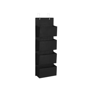 Organizador de parede SONGMICS com 4 compartimentos para pendurar na porta, prático e espaçoso, para quarto de criança, escritório, quarto, 33,5 x 12 x 100 cm, preto RDH004B01