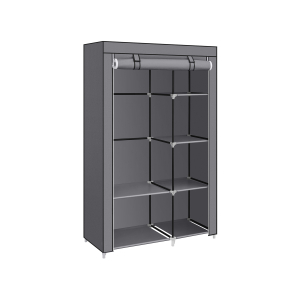 Guarda-roupa de tecido SONGMICS, organizador de roupas, 6 prateleiras, 1 varão para pendurar, tecido não tecido, estrutura de metal, 45 x 105 x 168 cm, para quarto, closet, cinza RYG085G02