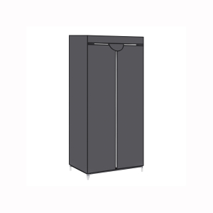 Guarda-roupa de tecido SONGMICS, armário dobrável com varão para pendurar, cabideiro individual, organizador para bolsas, brinquedos, sapatos, sala de estar, quarto, vestiário, 75 x 45 x 160 cm, cinza RYG83GY