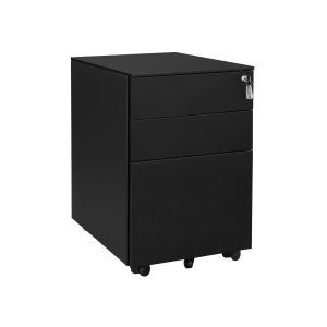 Gaveteiro de arquivo móvel com 3 gavetas trancáveis | SONGMICS | 52 x 39 x 60 cm | preto | OFC60BK.