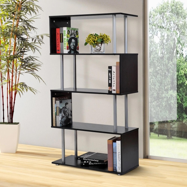 HOMCOM Estante Moderno de amplo espaço de armazenamento para Escritório 80x30x145 cm preto - Image 2