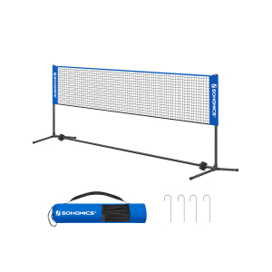 Rede de tênis de badminton portátil SONGMICS de 4 m com sistema de rede ajustável em altura e suporte SYQ400