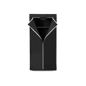 Guarda-roupa de tecido SONGMICS, armário dobrável com varão para pendurar, cabideiro individual, organizador para bolsas, brinquedos, sapatos, sala de estar, quarto, vestiário, 75 x 45 x 160 cm, preto RYG83H