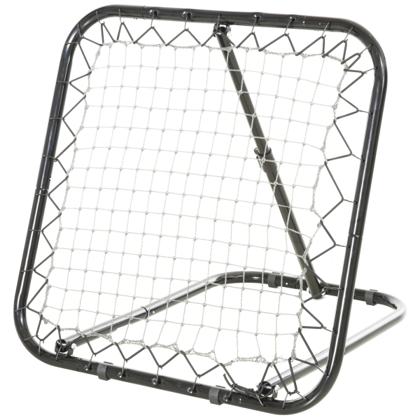 HOMCOM Rede de Rebote Dobrável com Ângulo Ajustável de 5 Níveis para Treinamento de Futebol Tenis Beisebol Desportes 84x78x65-78cm Preto