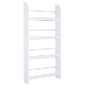 HOMCOM Estante de Parede para Livros com 4 Prateleiras Estante de Livros para Escritório Dormitório Entrada Carga Máxima 30 kg 56x12x113 cm Branco