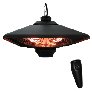 Outsunny Aquecedor de Teto com Controlo Remoto 1000/2000W - 43x43x25cm