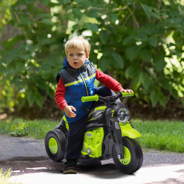AIYAPLAY Mota Elétrica para Crianças Mota a Bateria 6V com Função de Bolhas Farol Música Motocicleta para Crianças com Velocidade 3km/h Carga 30 kg Verde - Image 2