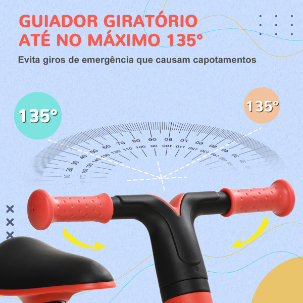 AIYAPLAY Bicicleta sem Pedais para Crianças acima de 18 Meses com Assento Ajustável em 30-36,5 cm Rodas de Ø19 cm 66,5x34x46,5 cm Vermelha - Image 4
