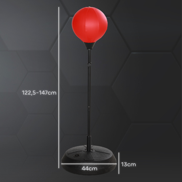 AIYAPLAY Punching Ball para Crianças Kit de Boxe para Crianças com Luvas de Boxe Altura Ajustável 122,5-147 cm e Base Preenchível Vermelho - Image 3