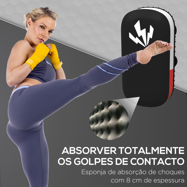 SPORTNOW Escudo de Golpe para Boxe Thai Pads 38x20x18 cm para Treinos de Boxe Kickboxing Muay Thai Kárate Preto - Image 4