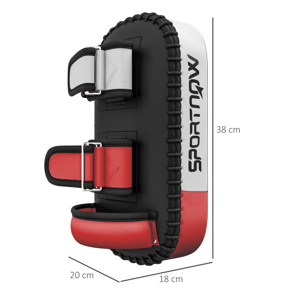 SPORTNOW Escudo de Golpe para Boxe Thai Pads 38x20x18 cm para Treinos de Boxe Kickboxing Muay Thai Kárate Preto - Image 3
