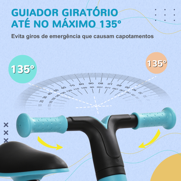 AIYAPLAY Bicicleta sem Pedais para Crianças acima de 18 Meses com Assento Ajustável em 30-36,5 cm Rodas de Ø19 cm 66,5x34x46,5 cm Azul - Image 4