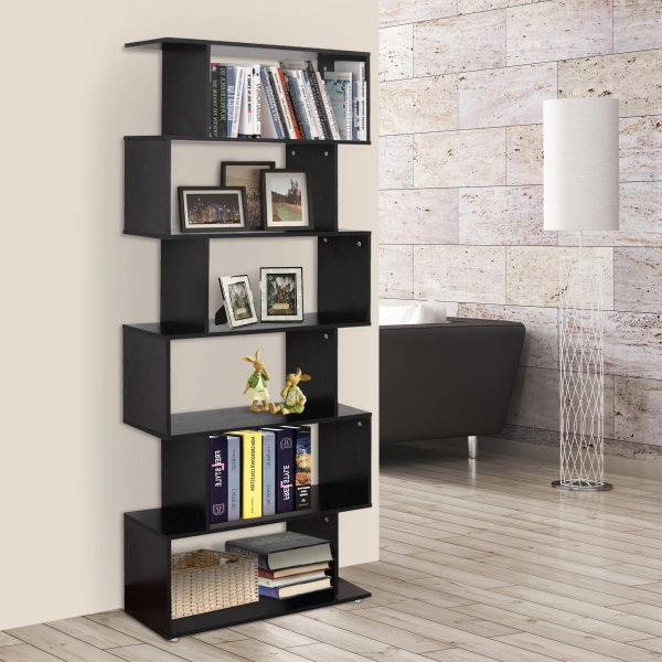 HOMCOM Estante com 6 Prateleiras para Livros em Formato S 80x24x191 cm preto - Image 2