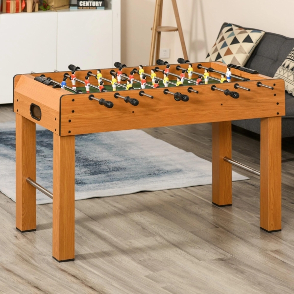HOMCOM Matraquilho Profissional para Crianças e Adultos Mesa de Matraquilho com 8 Barras e 2 Bolas 122x61x80,7 cm Madeira - Image 2