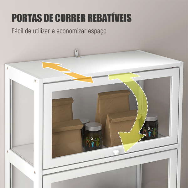 HOMCOM Vitrine Colecionador de 4 Níveis Vitrine Sala de Estar com Portas Abatíveis de Acrílico Anti-Tombo 59x30x139 cm Branco - Image 4
