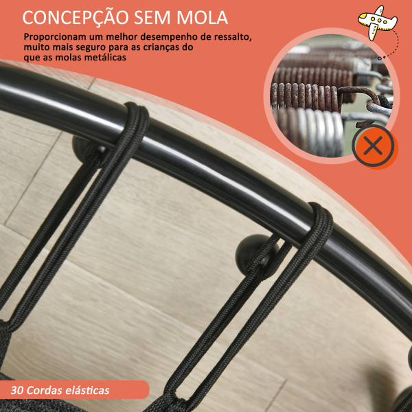 ZONEKIZ Trampolim Infantil Ø140x155 cm Trampolim para Crianças de 3-10 Anos com Cesta de Basquetebol e 20 Bolas de Plástico Vermelho - Image 4