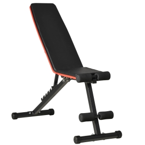 HOMCOM Banco de Peso com Altura Ajustável Banco de Pesos com Encosto Inclinável em 7 Posições para Treinamento em Casa academia 116x43x56-116cm Preto