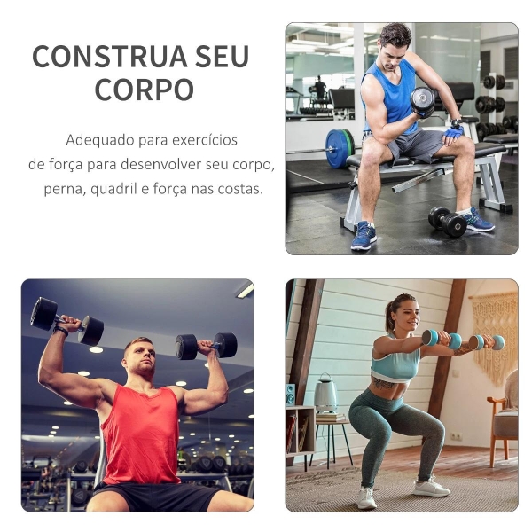 HOMCOM Conjunto de 4 discos de peso de 5 kg e 10 kg com orifício de Ø25 mm preto - Image 4