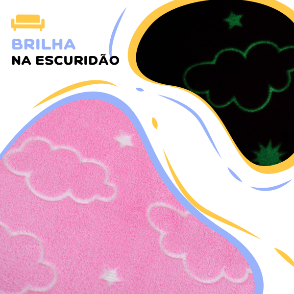 AIYAPLAY Poltrona para Crianças Dobrável e Reclinável Sofá para Crianças Estofado em Tecido Luminoso com Desenho de Nuvens Rosa - Image 4