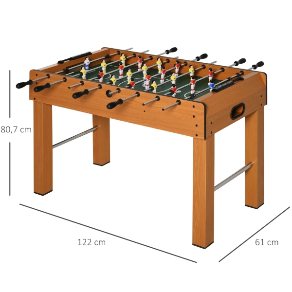HOMCOM Matraquilho Profissional para Crianças e Adultos Mesa de Matraquilho com 8 Barras e 2 Bolas 122x61x80,7 cm Madeira - Image 3