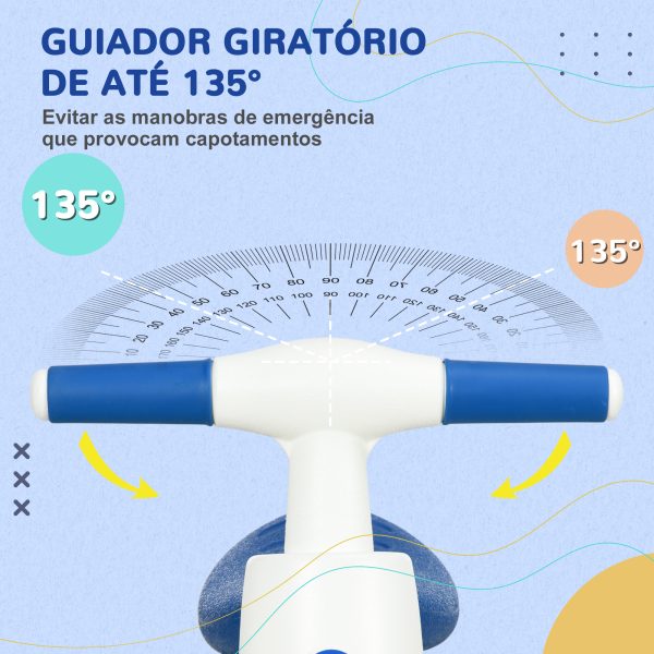 AIYAPLAY Bicicleta sem Pedais para Crianças de 18-36 Meses com Guiador Antiderrapante e 4 Rodas de Ø17 cm  56x30x42 cm Azul - Image 4