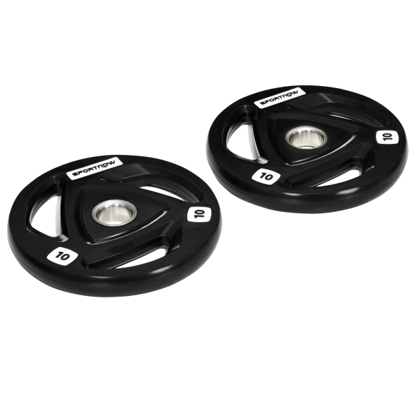 SPORTNOW Conjunto de 2 Discos de Pesos Olimpicos 10kg Ferro Fundido Placas de Peso com Orifício de 5cm Ø32x4cm Preto - Image 9