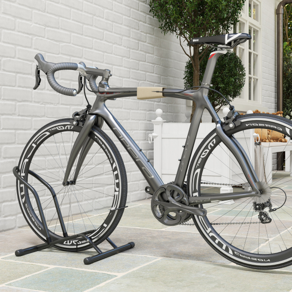 SPORTNOW Estacionamento para Bicicletas Suporte para Bicicletas de Aço para Interior e Exterior 59x41x38 cm Preto - Image 2