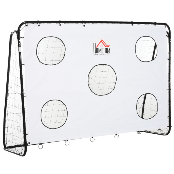 HOMCOM Baliza de Futebol para Crianças com Lona de Precisão e Ponteria para Treino e Aperfeiçoamento 240x88x174 cm Branco