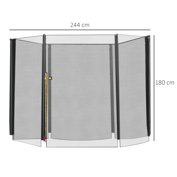 HOMCOM Rede de Segurança para Trampolim Rede de Substituição para Trampolins Ø244x180 cm Preto - Image 3
