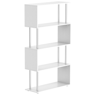 HOMCOM Estante moderna para escritório Estante de livros 145x80x30cm branco
