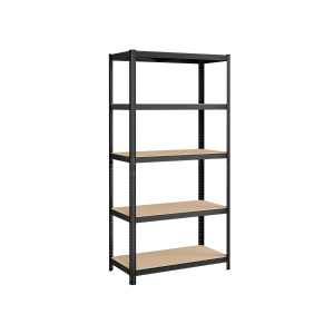 Estante 5 níveis, aço, montagem sem ferramentas, ~600 kg, 50 x 100 x 200 cm, cor preta