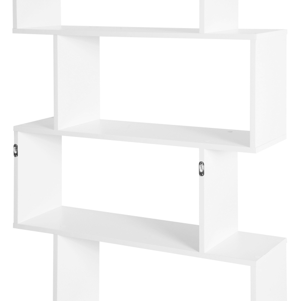 HOMCOM Estante de 6 prateleiras para Sala de jantar Sala de estar Design moderno Suporte de parede 80x23x192cm Madeira - Image 6