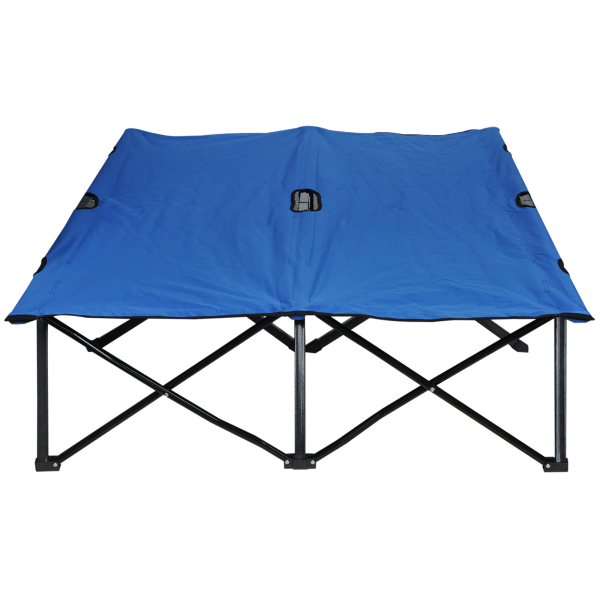 Outsunny Cama Dobrável de Campismo com 2 Lugares Cama Dupla Portátil com Bolsa de Transporte Carga 136 kg 193x125x40cm Azul - Image 7