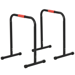 HOMCOM Suporte de treino de barras paralelas para flexões inclinadas construção muscular Calistênicos 63x41x73 cm Preto