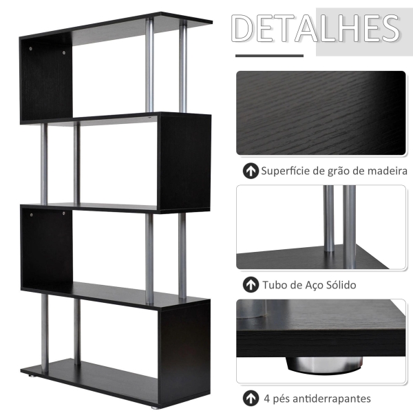 HOMCOM Estante Moderno de amplo espaço de armazenamento para Escritório 80x30x145 cm preto - Image 8