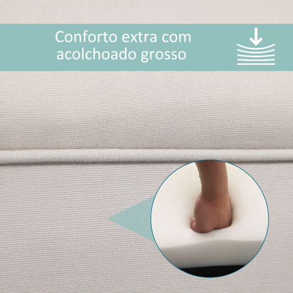 HOMCOM Banco de Pé de Cama Banco com Braços Curvados Estofado e Pés de Madeira Carga Máxima 130kg 102x31x51cm Cinza - Image 5