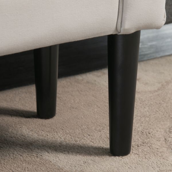 HOMCOM Banco de Pé de Cama Banco com Braços Curvados Estofado e Pés de Madeira Carga Máxima 130kg 102x31x51cm Cinza - Image 8
