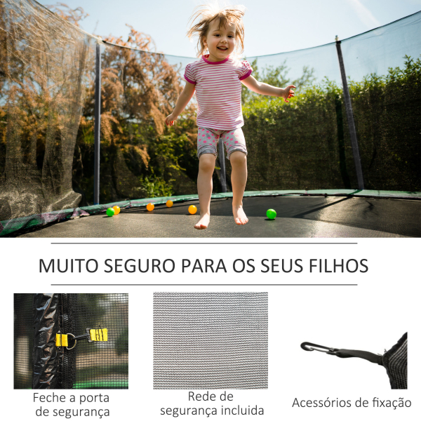 HOMCOM Rede de Segurança para Trampolim Rede de Substituição para Trampolins Ø366x180 cm Preto - Image 5