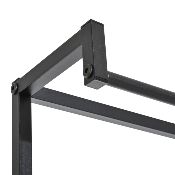 HOMCOM Móvel Cabide de Entrada com Assento Acolchoado e Sapateira Armário de Entrada com Cabides 72,5x35x180cm Preto - Image 8