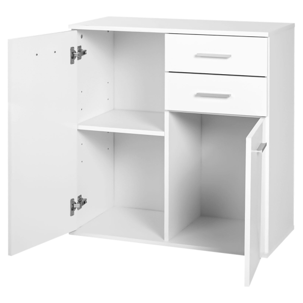 HOMCOM Armário tipo Aparador amplo espaço de armazenamento multiuso para sala de estar com portas e gavetas 71x35x76cm branco - Image 8