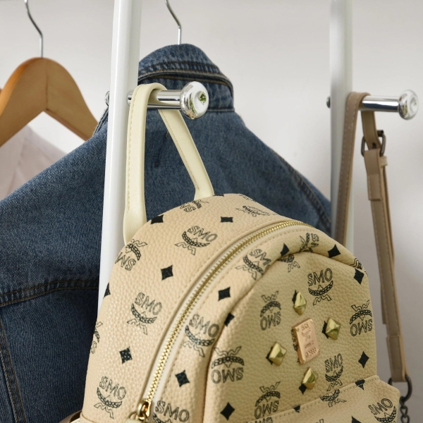 HOMCOM Suporte para Cabides de Metálico Cabideiro com Rodas Prateleira e 2 Gavetas para Organizar Roupas Bolsos 99x47x185cm Branco - Image 6