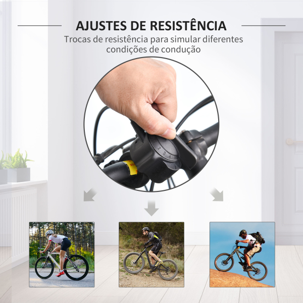 HOMCOM Rolo Bicicleta para treinamento de ciclismo Ajustável Treinador de Ciclismo  Cor Prateada  Estrutura de Aço - 54,5x42,2x39,1 cm - Image 6