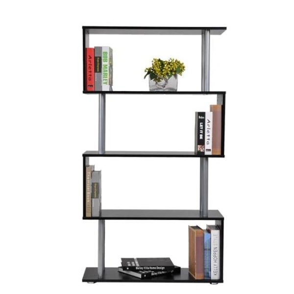 HOMCOM Estante Moderno de amplo espaço de armazenamento para Escritório 80x30x145 cm preto - Image 5
