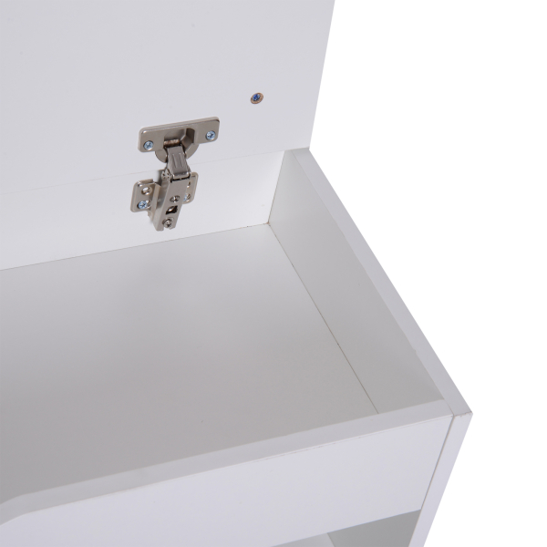 HOMCOM Banco Sapateira com Armazenamento Gaveta Prateleira e Assento Acolchoado para Entrada Estilo Moderno 80x30x47cm Branco - Image 9